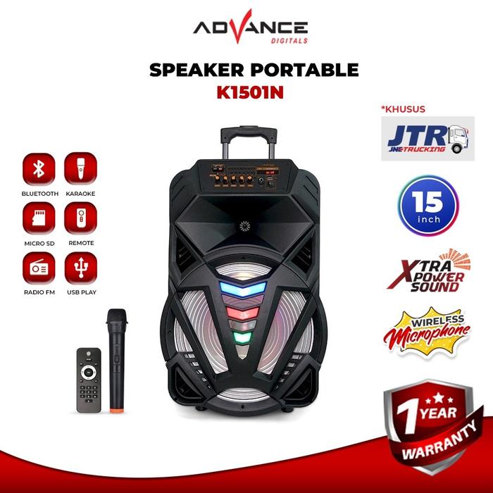 Gambar Advance Speaker Bluetooth K1501 15Inch Speaker Meeting Portable - K-1501 ( 15" ) dari Zona Electronic undefined Tokopedia
