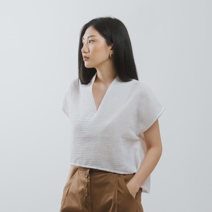 Gambar Obiru - Tama Crop Top / Atasan Linen Crop Top - Putih dari Obiru undefined Tokopedia