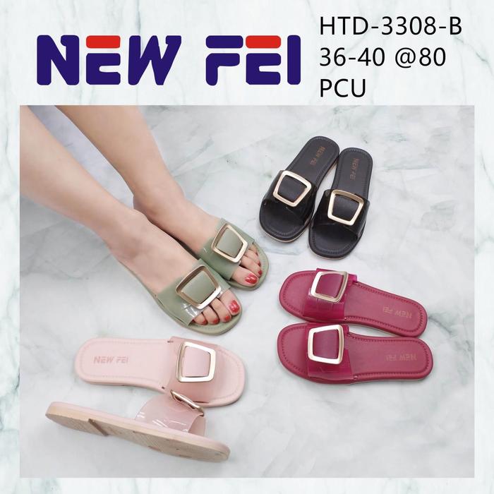 Gambar 3308.sandal karet newfei / sandal kokop perempuan kekinian - Hitam, 38 dari oke shop aceh undefined Tokopedia