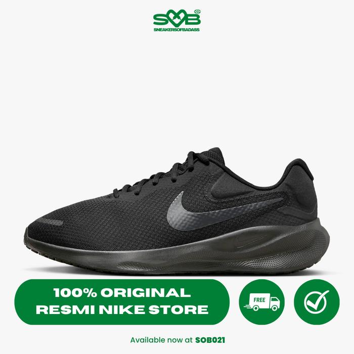 Gambar Nike Men's Revolution 7 (Extra Wide) Running Shoe Black/Off Noir - 42.5 dari Sneakers of Badass undefined Tokopedia