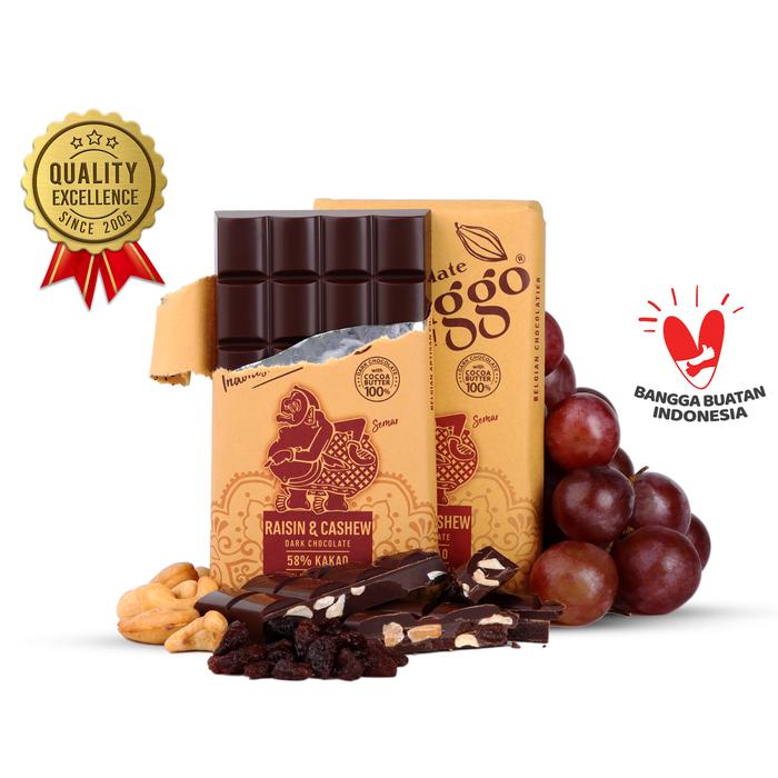 Gambar Chocolate Monggo | Raisin & Cashew Nuts & Dark Chocolate 100g | Coklat - Raisin & Cashew dari Chocolate Monggo Indonesia Kota Administrasi Jakarta Selatan Tokopedia
