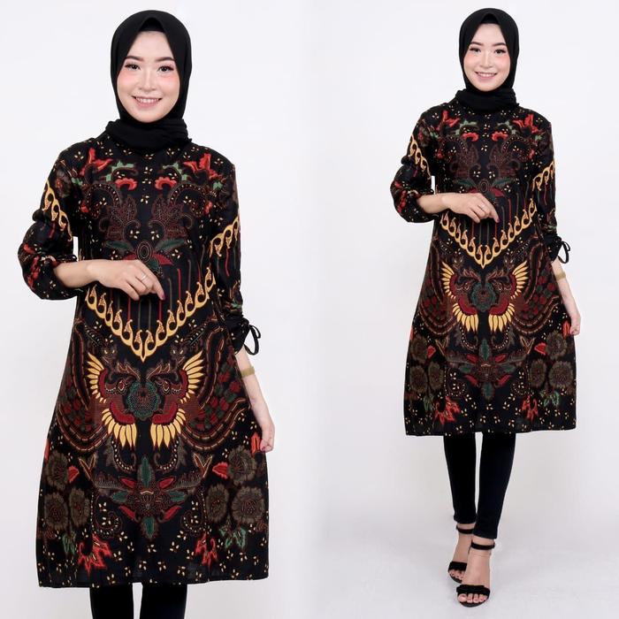 Gambar Atasan batik wanita tunik batik semi formal baju kantor wanita - TW6, XXL dari Adzkia BatikArt_NEW undefined Tokopedia