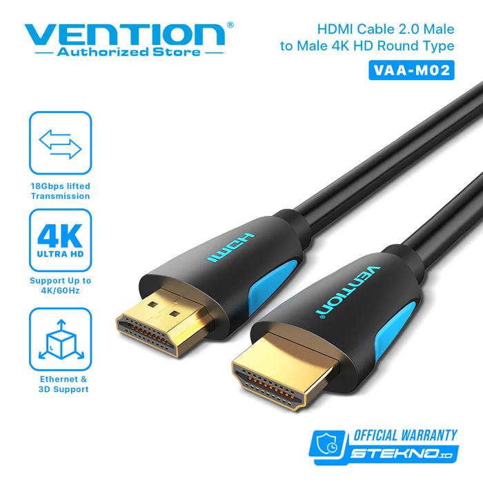 Gambar Vention Kabel HDMI 20m Male to male 1080p Full HD 20 Meter - M02 Black, 20 Meter dari Vention Authorized Store Kota Administrasi Jakarta Barat Tokopedia