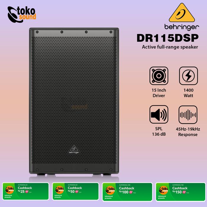 Gambar Behringer DR115DSP - 1400W 15 inch Powered Active Speaker - SATUAN dari Tokosound Proaudio undefined Tokopedia