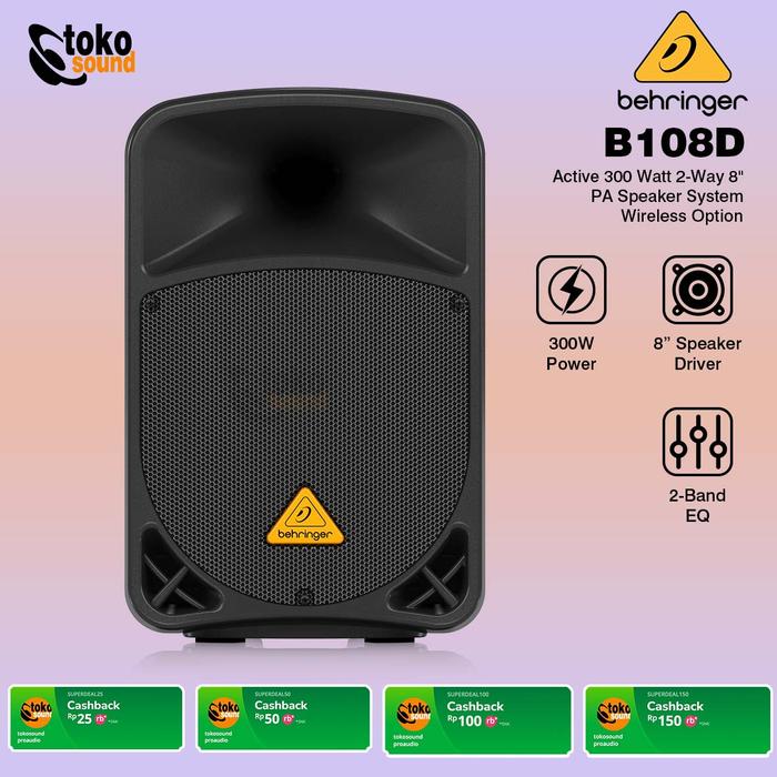 Gambar Behringer Eurolive B108D 300W 8 inch Powered Speaker - SATUAN dari Tokosound Proaudio undefined Tokopedia