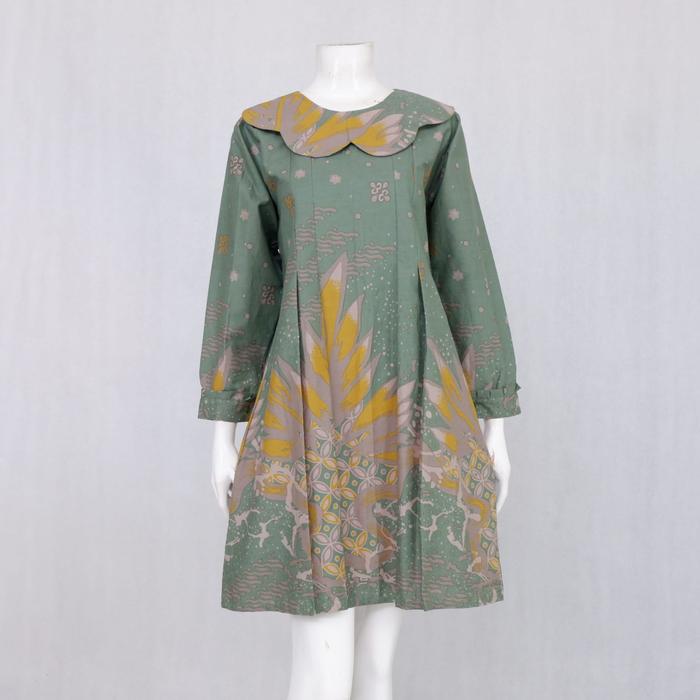Gambar ROSMALA 01 - TUNIK BATIK SOLO ABSTRAK MODERN | BAJU KERJA BATIK WANITA - Bata, M dari langitjua collection undefined 5 Tokopedia