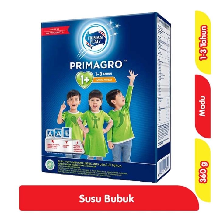 Gambar FRISIAN FLAG Primagro 1+ Susu Pertumbuhan Anak 1-3 Tahun Madu 360 g dari Yoora Storee undefined Tokopedia