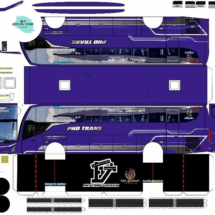 Gambar Lembaran Pola Papercraft Bus Skala 50 jb5 kids panda Takumi PhD trans - PHD TRANS JB5 dari Glh store_NEW undefined Tokopedia