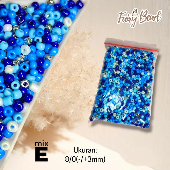 Gambar 8/0 (3.0mm) MIX Mote Pasir Mote Payet Manik Manik - Seed Beads, 10gram - mix E dari Fairy Bead undefined Tokopedia