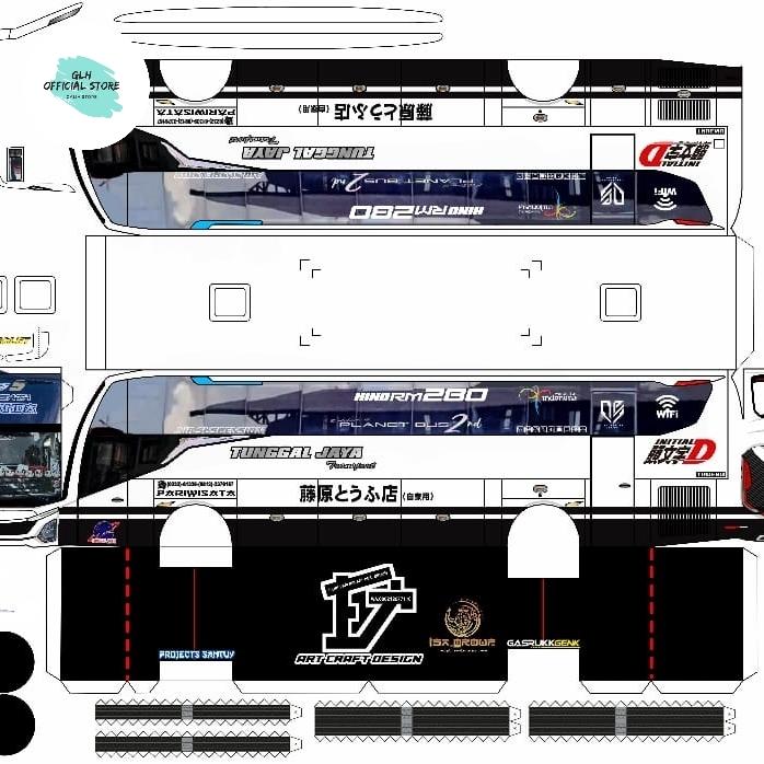 Gambar Lembaran Pola Papercraft Bus Skala 50 jb5 kids panda Takumi PhD trans - KIDS PANDA JB5 dari Glh store_NEW undefined Tokopedia