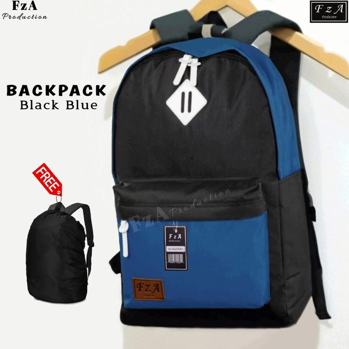 Gambar FzA -TAS RANSEL LAPTOP PRIA WANITA BACKPACK TAS PUNGGUNG DISTRO -RCV31 - Black Blue + dari FzA Official undefined Tokopedia