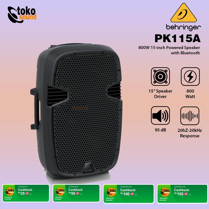 Gambar Behringer PK115A 800W 15-inch Powered Speaker with Bluetooth - SATUAN dari Tokosound Proaudio undefined Tokopedia