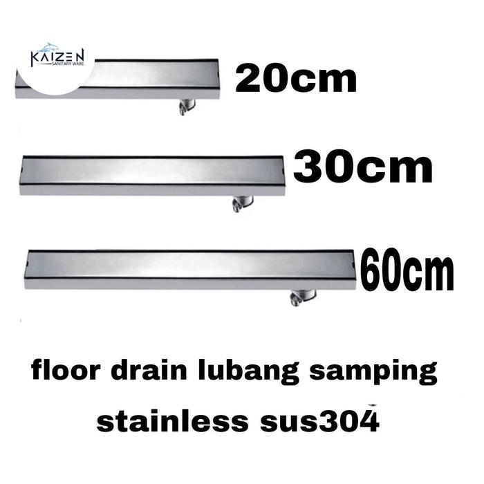 Gambar Floor drain panjang 20,30,60cm stainless stell sus304  Lubang samping - 20CM dari KAIZEN SANITARY WARE undefined Tokopedia