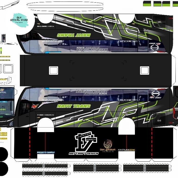 Gambar Lembaran Pola Papercraft Bus Skala 50 jb5 kids panda Takumi PhD trans - NAFIT TRANS JB5 dari Glh store_NEW undefined Tokopedia