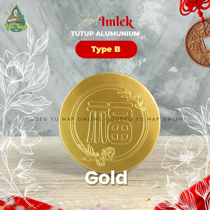 Gambar [LIMITED] Toples Tabung IMLEK SINCIA - Jar Cylinder CHINESE NEW YEAR - Gold Type B, 1000ml dari Gudeg Yu Nap Online undefined Tokopedia