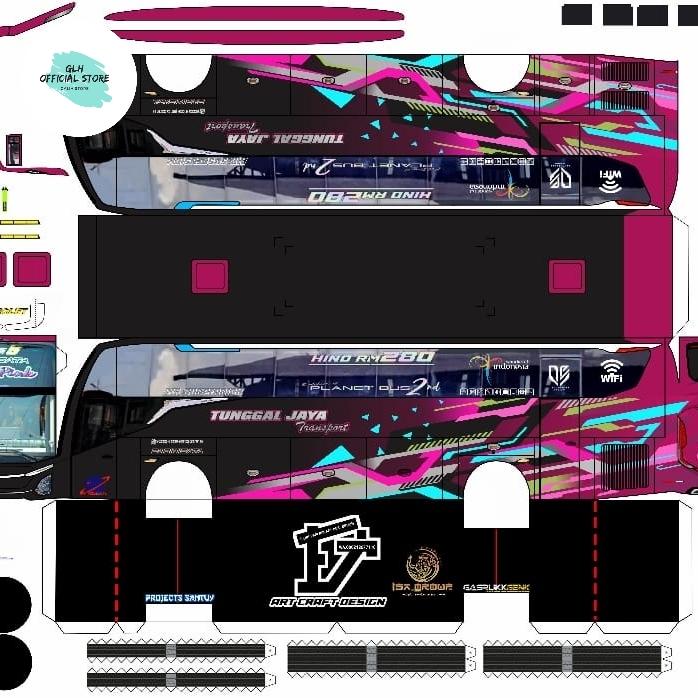 Gambar Lembaran Pola Papercraft Bus Skala 50 jb5 kids panda Takumi PhD trans - BLANK PINK JB5 dari Glh store_NEW undefined Tokopedia