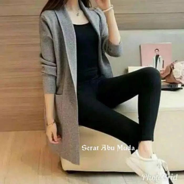 Gambar Promo Outerwear Cardigan Outer Wanita - Abu Muda dari TokTikTop undefined Tokopedia