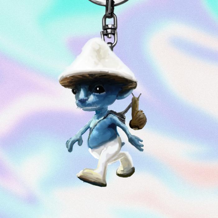 Gambar [DUA SISI] GANCI / SMURF CAT / MONDAY LEFT ME / MEME / KUCING KEYCHAIN - smurf dari SHEZSLAY undefined Tokopedia