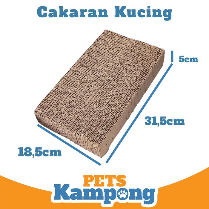Gambar Cakaran Mainan Kucing garukan dari cardboard - 31.5x18.5x5 dari Pets Kampong undefined Tokopedia