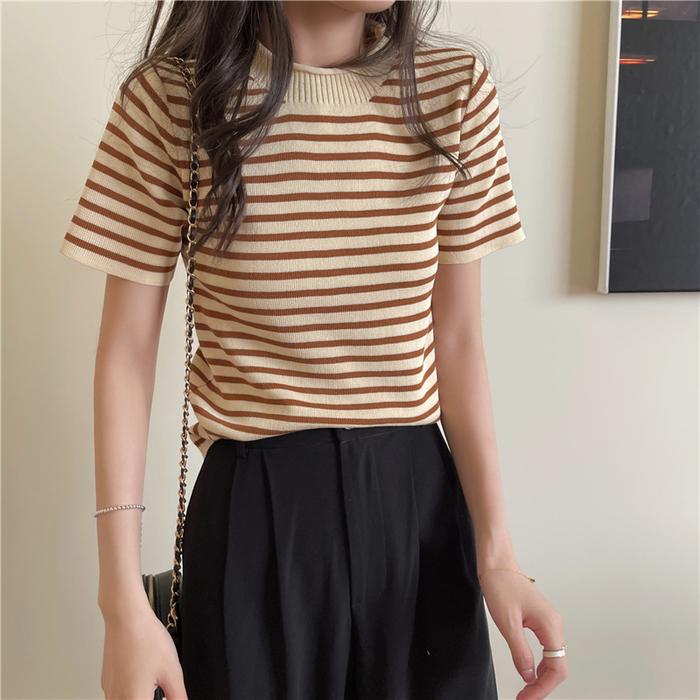 Gambar AJWPedia Kaos Rajut Wanita Import Lengan Pendek | Atasan Rajut Import - Cream dari AJWpedia undefined Tokopedia