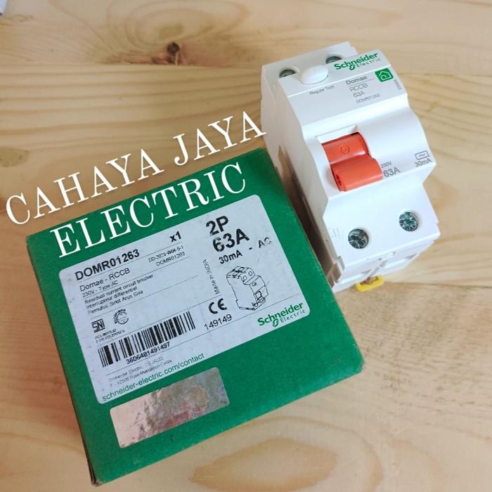 Jual RCCB ELCB DOMAE SCHNEIDER 2P 63A 30MA DOMR01263 ORIGINAL MADE IN ...