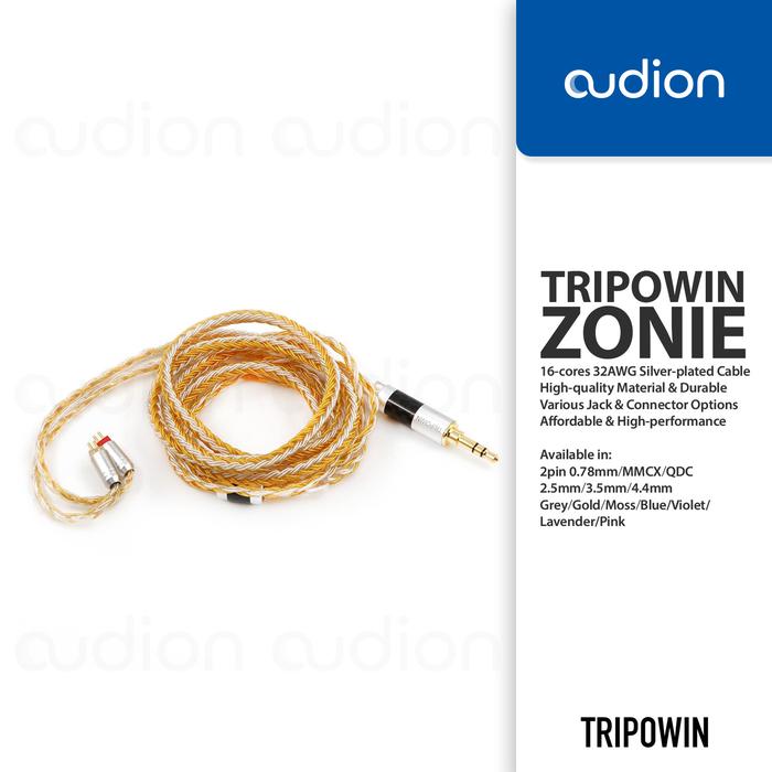 Gambar TRIPOWIN ZONIE 16-Core Silver-plated Copper Upgrade Cable Kabel IEM - GOLD, QDC/2.5mm dari Audion Store undefined Tokopedia
