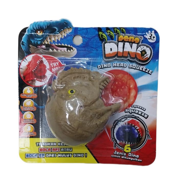 Gambar Mainan edukasi anak dino squeeze Mainan Squishy Dino Head - Orange dari B-Toys And Hobbies undefined 4 Tokopedia