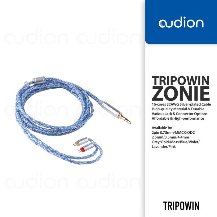 Gambar TRIPOWIN ZONIE 16-Core Silver-plated Copper Upgrade Cable Kabel IEM - BLUE, QDC/3.5mm dari Audion Store undefined Tokopedia