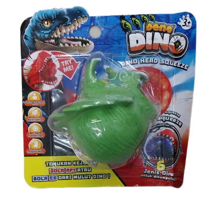 Gambar Mainan edukasi anak dino squeeze Mainan Squishy Dino Head - Orange dari B-Toys And Hobbies undefined 5 Tokopedia
