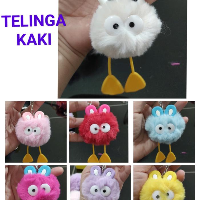 Gambar Gantungan kunci tas bulu halus lembut karakter lucu murah - Telinga kaki dari Ferstin Sport undefined Tokopedia