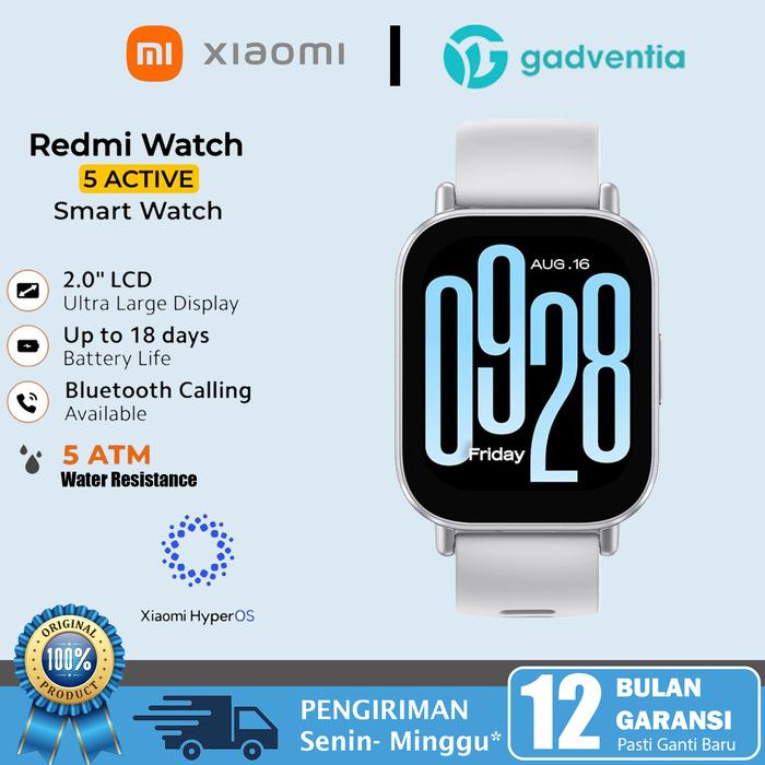 Gambar Xiaomi Redmi Watch 4 Smartwatch 1.97'' AMOLED Jam Tangan BT Call - Watch 5 ACT SLV dari GADVENTIA undefined Tokopedia