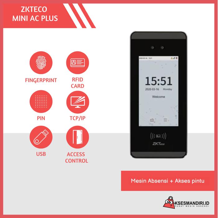 Gambar Mesin Absensi Masker Access Door Zkteco Mini AC Plus MIFARE dari Akses Mandiri Indonesia undefined Tokopedia