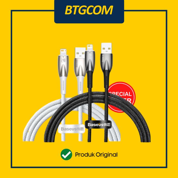 Gambar KABEL USB-A TO LIGHTNING IPHONE BASEUS GLIMMER 2,4A FAST CHARGING DATA CABLE QUICK CHARGE dari btgcom undefined Tokopedia