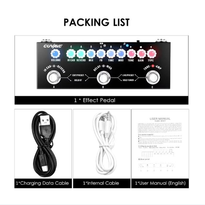 Gambar MUSLADY Cube Baby Multi-fungsional Audio Interface Efek Gitar Pedal - CUVAVE dari GhiNada Music undefined Tokopedia