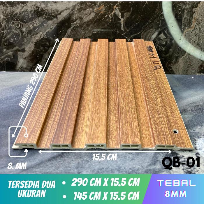 Gambar Wall Panel PVC Wall WPC Wood Panel Dekorasi Dinding Tebal 8mm Panel Motif Kayu Hiasan Dinding - QB - 01, Panjang 290cm dari Nusantara Interior official undefined Tokopedia