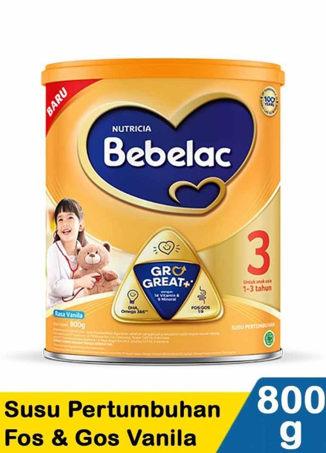 Gambar susu bebelac 3 untuk bayi usia 1-3tahun rasa (vanila,madu) 800gr - Vanila dari terisshopp undefined Tokopedia