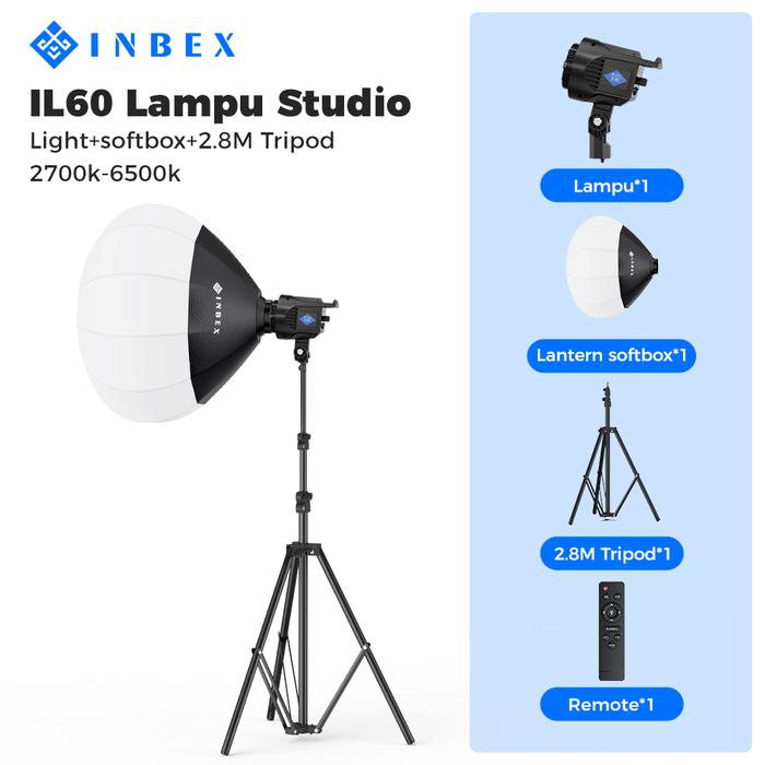 Gambar INBEX IL60 Lighting Studio 60W Kontent Kreator Lampu Portabel Studio Mini Lighting Foto - Softbox kit 2 dari INBEX Official Store undefined Tokopedia