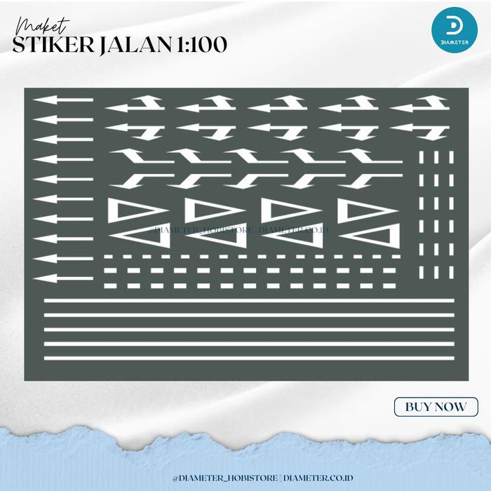 Gambar STIKER JALAN MAKET DIORAMA KUNING/PUTIH - Putih dari Ruang Miniatur undefined Tokopedia