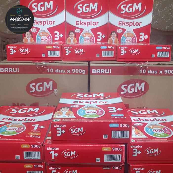 Gambar Susu anak bayi SGM Eksplor 900gram 1+ 3+ 5+ original dan termurah - Vanila, 3+ dari Hamdan Mart undefined Tokopedia