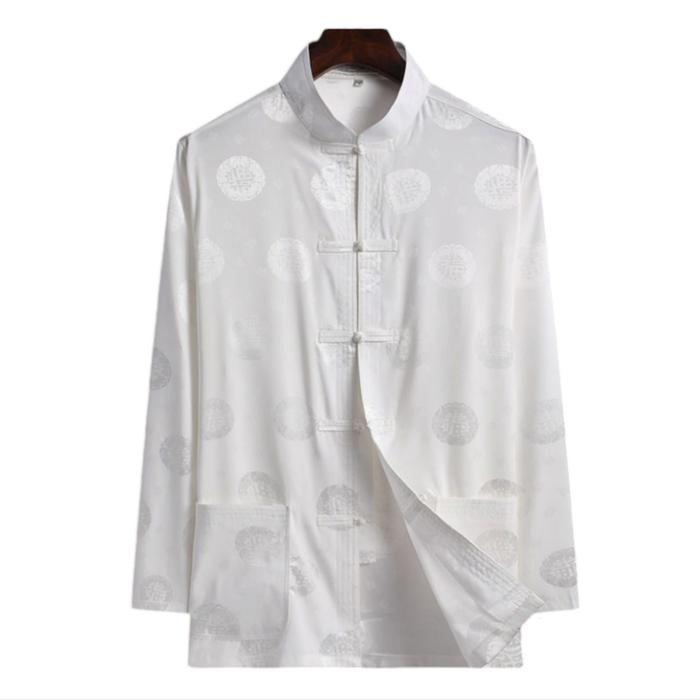 Gambar GS-1 M-3XL Changsan gold pria baju sangjit pria cheongsam silver naga - Silver, luar sj, XL dari hanshqshop undefined 5 Tokopedia