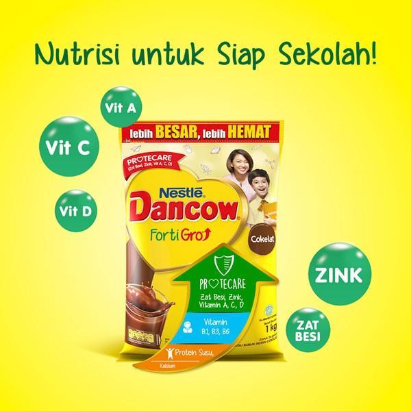 Gambar Ready Stok Nestlé Dancow Fortigro Susu Bubuk Cokelat Usia Sekolah Pouch 1Kg Original dari Sahara Market. undefined Tokopedia