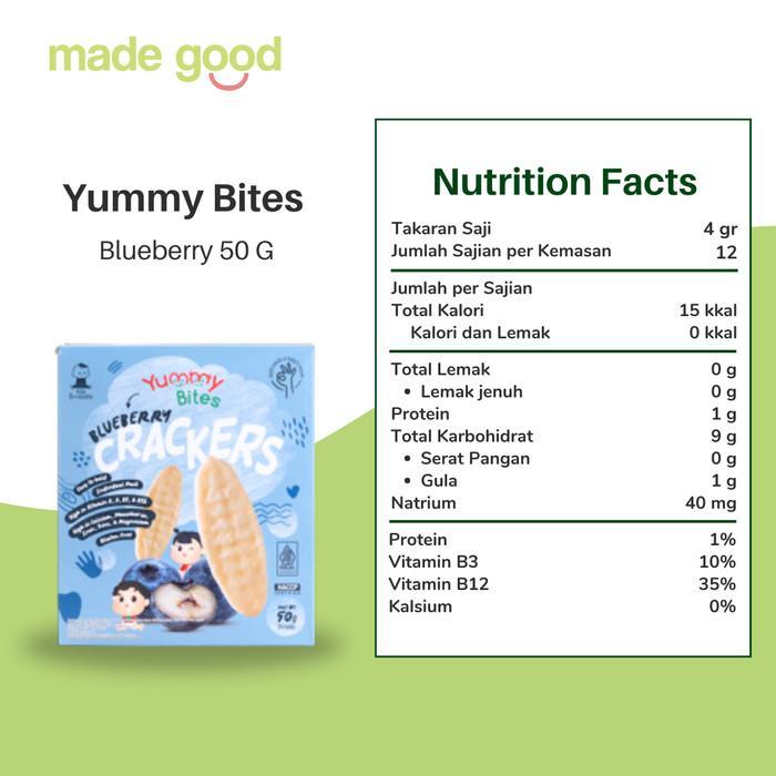 Gambar Ready Stok Yummy Bites 50Gr Baby Rice Crackers -Snack Biskuit Bayi Sehat 6+ Bulan Original - Blueberry dari Sahara Market. undefined Tokopedia