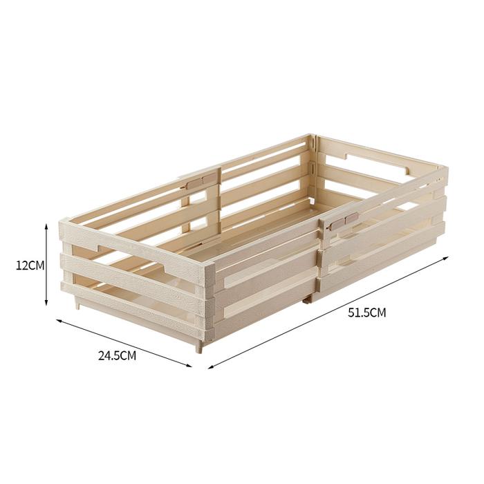 Promo MEGAM Rak Keranjang Motif Kayu Flexibel Tempat Penyimpanan Barang ...