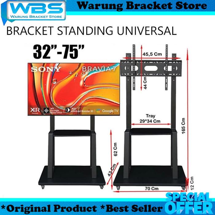 Standing Bracket Without Roda Jual Bracket Standing TV LED Dorong & Roda 32 43 50 55 65 70 75 80 85 ...