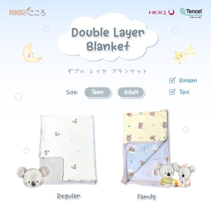 Gambar ready kokoro story double layer blanket / selimut kain dua lapis tipis | selimut anak bayi dan dewasa dingin motif karakter halus lembut bahan tencel best quality - Regular, Adult dari Rainfinitiy Official Store undefined Tokopedia