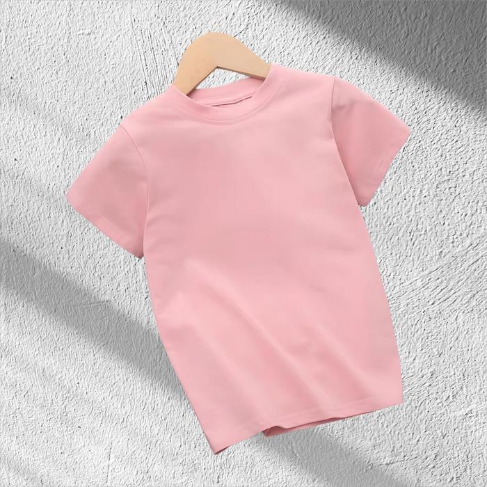 Gambar Kaos Polos Anak Unisex Cwo/Cwe Usia 2-10th Baju Oblong Anak Kaos Anak - pink, M dari Kencana Shop92 undefined Tokopedia