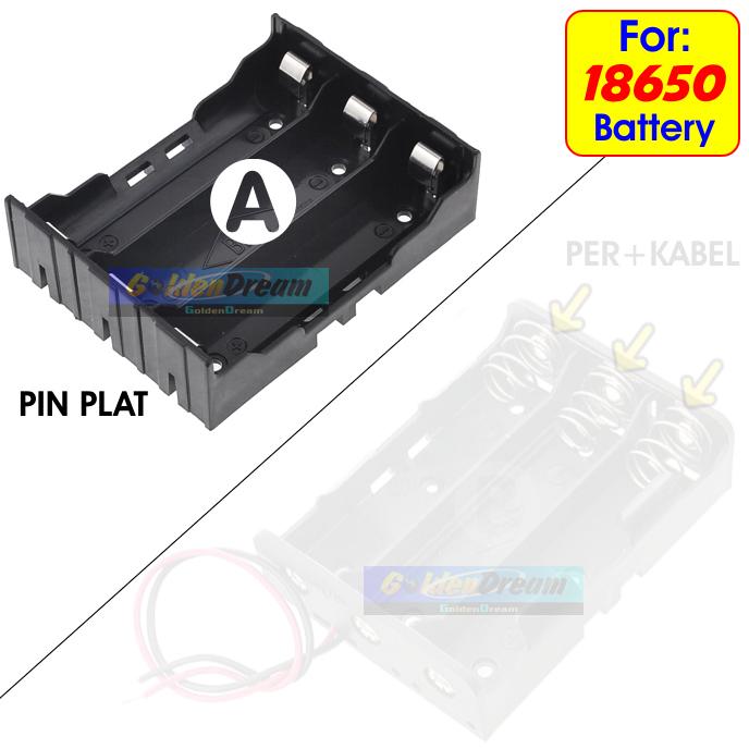 Gambar Paralel 3x 18650 Battery Holder Plat Lempengan Kotak Baterai Batere - A.PIN PLAT dari Toko Golden Dream undefined Tokopedia