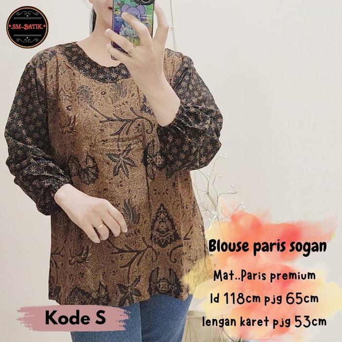 Gambar Blus Batik Sogan Lawasan Paris - E dari Omah Batik Ku undefined Tokopedia