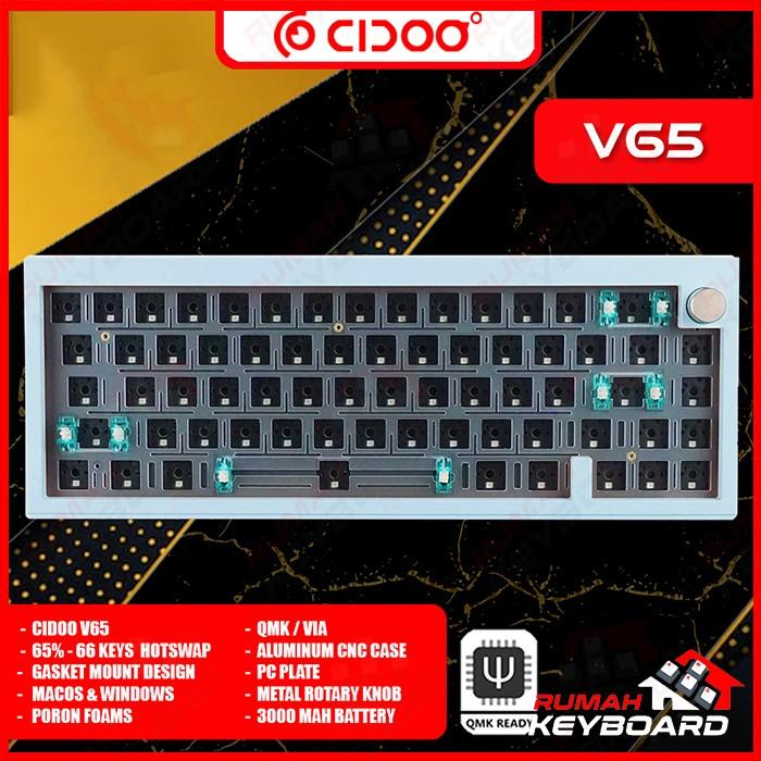 Gambar MECHANICAL KEYBOARD - CIDOO V65 V2 - 66 KEYS - GASKET - SOUTH - BARE - BLUE dari Rumah-Keyboard undefined Tokopedia