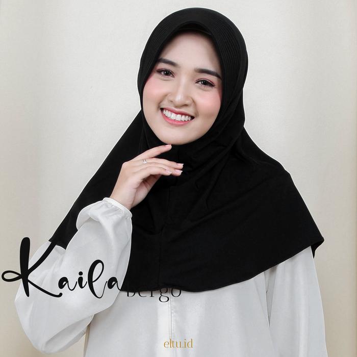 Gambar Eltu - Hijab Instan Terbaru Jilbab Antem Anti Tembem Bergo Kaila Daily Polos Jersey Pad Tebal - Hitam dari Eltu_NEW undefined Tokopedia
